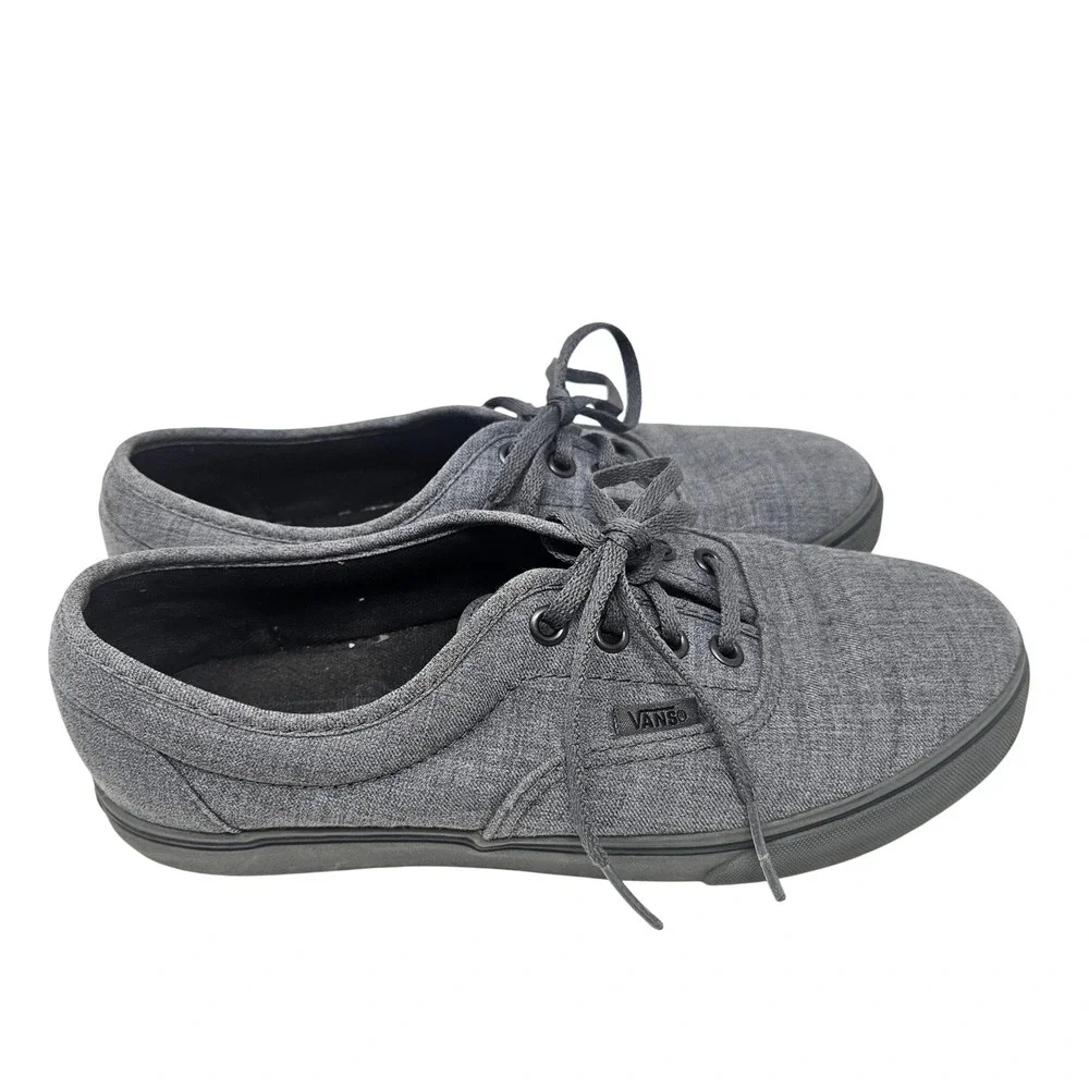 Vans Authentic Heathered Grey Textile Low Top Sneakers Mens 6 Womens 7.5